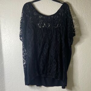 Chic Black Lace Women's Blouse